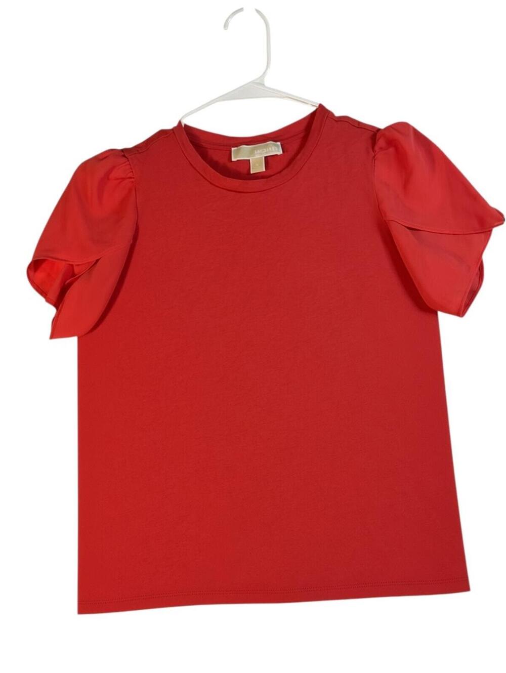 Michael Kors Puff Sleeve Red Top Size S - Picture 4 of 6